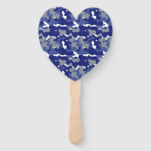 Helderblauwe camouflage Sparkle Camo liefhebbers Handwaaier (Achterkant)