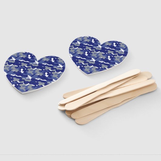 Helderblauwe camouflage Sparkle Camo liefhebbers Handwaaier (Niet-gemonteerd)