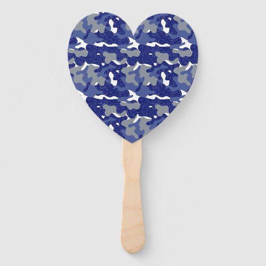 Helderblauwe camouflage Sparkle Camo liefhebbers Handwaaier (Voorkant)