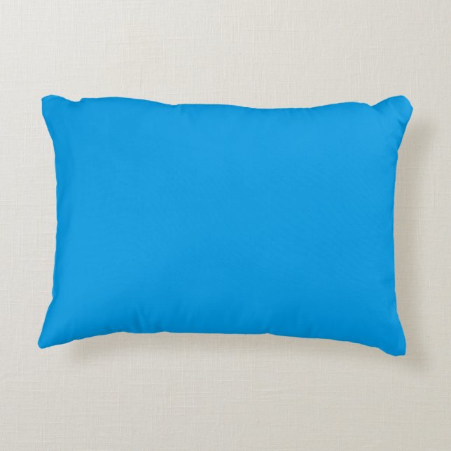 Helderblauwe effen kleur gewone kussen (Achterkant)