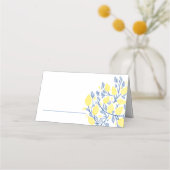 Helderblauwe en gele lijst naam plaatskaart plaatskaartje (Achterkant)