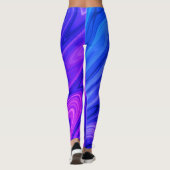 Helderblauwe en Paarse vloeibare Abstracte Legging (Achterkant)