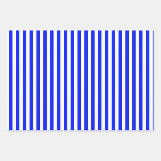 Helderblauwe en witte strepen inpakpapier vel (Voorkant 2)
