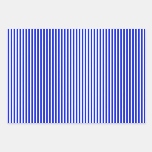 Helderblauwe en witte strepen inpakpapier vel (Voorkant)