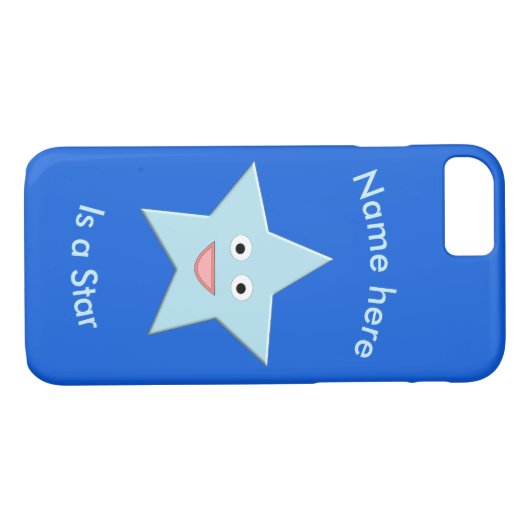 Helderblauwe feestster aangepaste iPhone draagtas Case-Mate iPhone Case (Achterkant (Horizontaal))