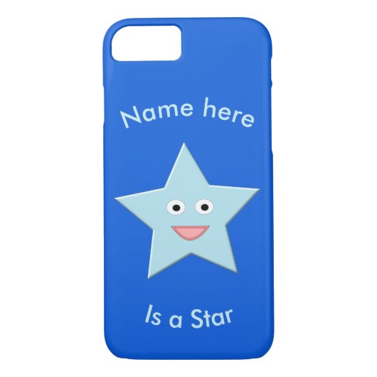 Helderblauwe feestster aangepaste iPhone draagtas Case-Mate iPhone Case (Achterkant)