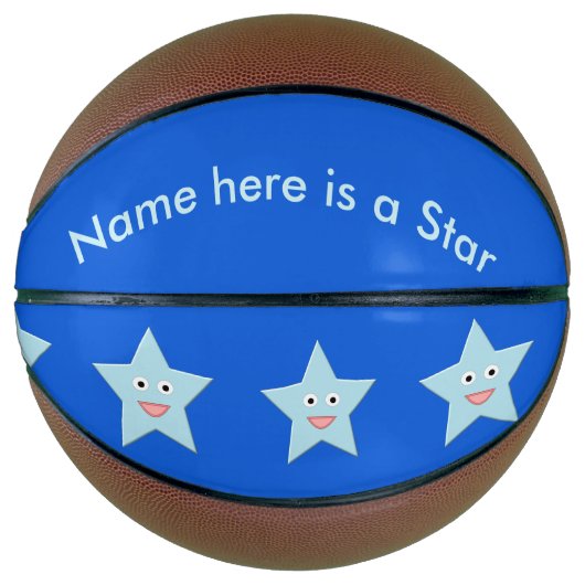 Helderblauwe feeststier Aangepaste basiskogels Mini Basketbal (Voorkant)