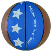 Helderblauwe feeststier Aangepaste basiskogels Mini Basketbal (Verticaal)