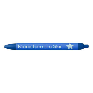Helderblauwe feeststip Aangepaste pen
