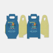 Helderblauwe Giraffe in Boerderij Tractor Boys Ver Bedankdoosjes (Uitgevouwen)