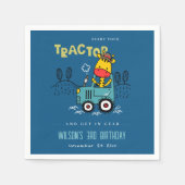 Helderblauwe Giraffe in Boerderij Tractor Boys Ver Servet (Voorkant)