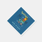 Helderblauwe Giraffe in Boerderij Tractor Boys Ver Servet (Hoek)