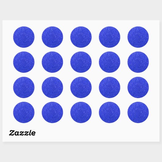 Helderblauwe glitter ronde sticker (Vel)