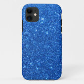 Helderblauwe glitter Sparkles Case-Mate iPhone Case (Achterkant)