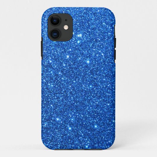 Helderblauwe glitter Sparkles Case-Mate iPhone Case (Achterkant)