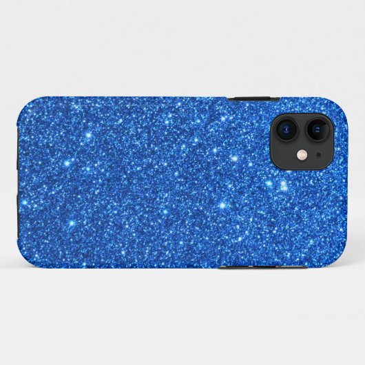 Helderblauwe glitter Sparkles Case-Mate iPhone Case (Achterkant (horizontaal))