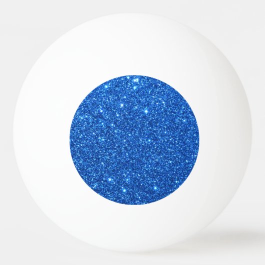Helderblauwe glitter Sparkles Pingpongbal (Voorkant)