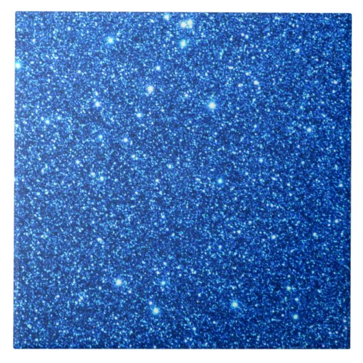 Helderblauwe glitter Sparkles Tegeltje (Voorkant)