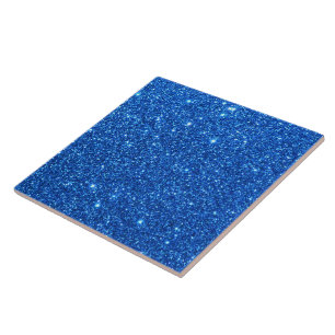 Helderblauwe glitter Sparkles Tegeltje