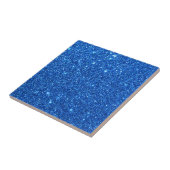 Helderblauwe glitter Sparkles Tegeltje (Zijkant)