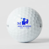 Helderblauwe golfer golfballen (Voorkant)