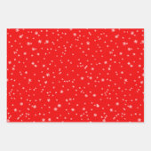 Helderblauwe, groene en rode wintersneeuwvlokken inpakpapier vel (Voorkant 2)