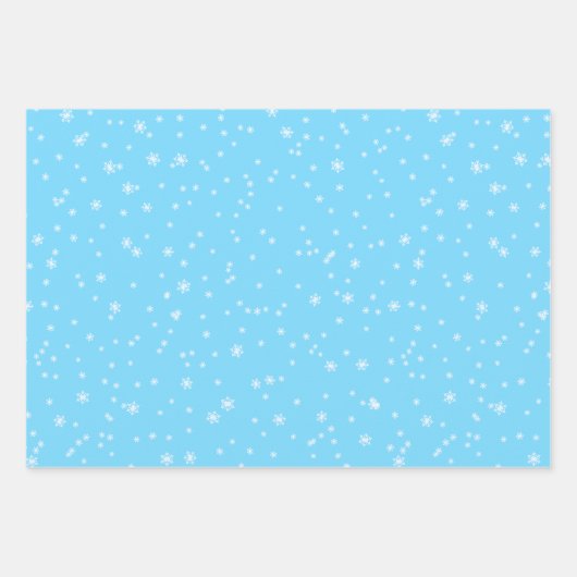 Helderblauwe, groene en rode wintersneeuwvlokken inpakpapier vel (Voorkant)