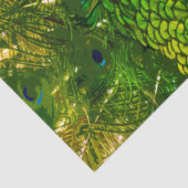 Helderblauwe & groene Pauw Veren Kleurrijke Vogel Tissuepapier (Detail)