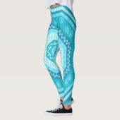 Helderblauwe hemelmedaillon leggings (Links)