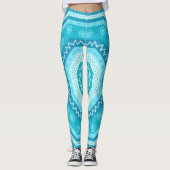 Helderblauwe hemelmedaillon leggings (Voorkant)