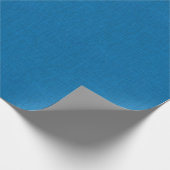 Helderblauwe jute textuur cadeaupapier (Hoek)