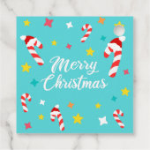 Helderblauwe Kawaii Kerstboom Vrolijk kerstcadeau Bedankjes Labels (Achterkant)