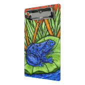 Helderblauwe kikker op Lily Pad Tall Grass Mini Klembord (Angled2)