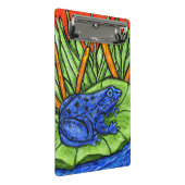 Helderblauwe kikker op Lily Pad Tall Grass Mini Klembord (Schuin)