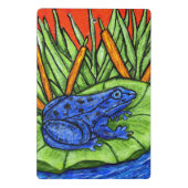 Helderblauwe kikker op Lily Pad Tall Grass Mini Klembord (Achterkant)