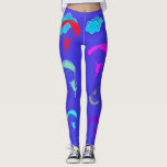 Helderblauwe kleurige Pixie-Leggings Leggings<br><div class="desc">Heldere blauwe leggings met kleurrijke pixels</div>