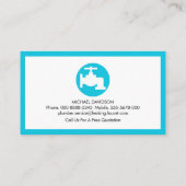 Helderblauwe kraan Lijst sanitair Visitekaartje (Achterkant)