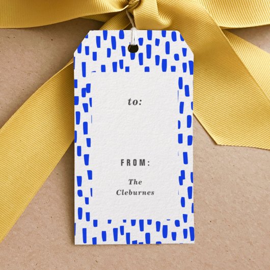 Helderblauwe Labels voor donkerrog Cadeaulabel