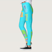 Helderblauwe Leggings met hartjes (Links)