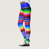 Helderblauwe Leggings met streepjes (Links)