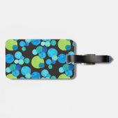 Helderblauwe manen, Bagagelabel, blauw, groen, zwa Bagagelabel (Achterkant horizontaal)