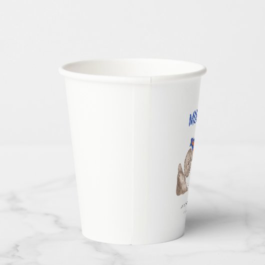 Helderblauwe monstertruck papieren bekers (Rechts)