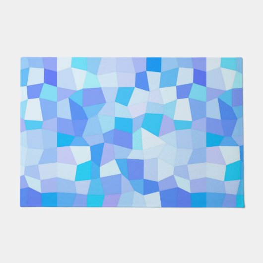 Helderblauwe mozaïek deurmat (Voorkant)