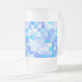 Helderblauwe mozaïek matglas bierpul (Voorkant rechts)