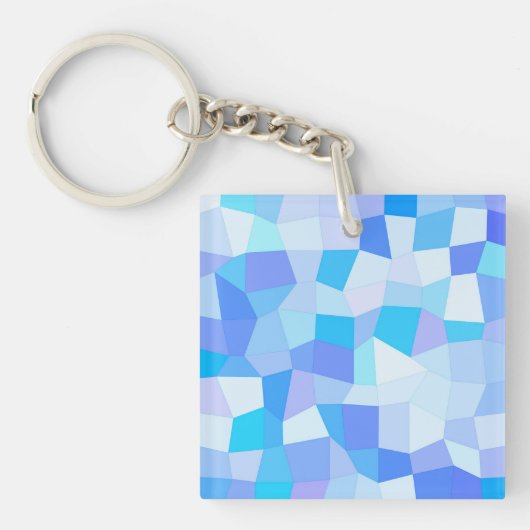 Helderblauwe mozaïek sleutelhanger (Voorkant)