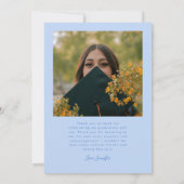 Helderblauwe multi-fotokaart met sterren voor afst aankondiging (Achterkant)