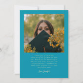 Helderblauwe multi-fotokaart met sterren voor afst aankondiging (Achterkant)