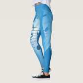 Helderblauwe Muzieknoten Leggings (Links)