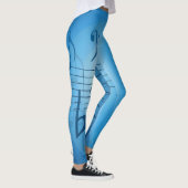 Helderblauwe Muzieknoten Leggings (Rechts)