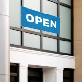 Helderblauwe OPEN Banner (Buitenkant Gebouw)